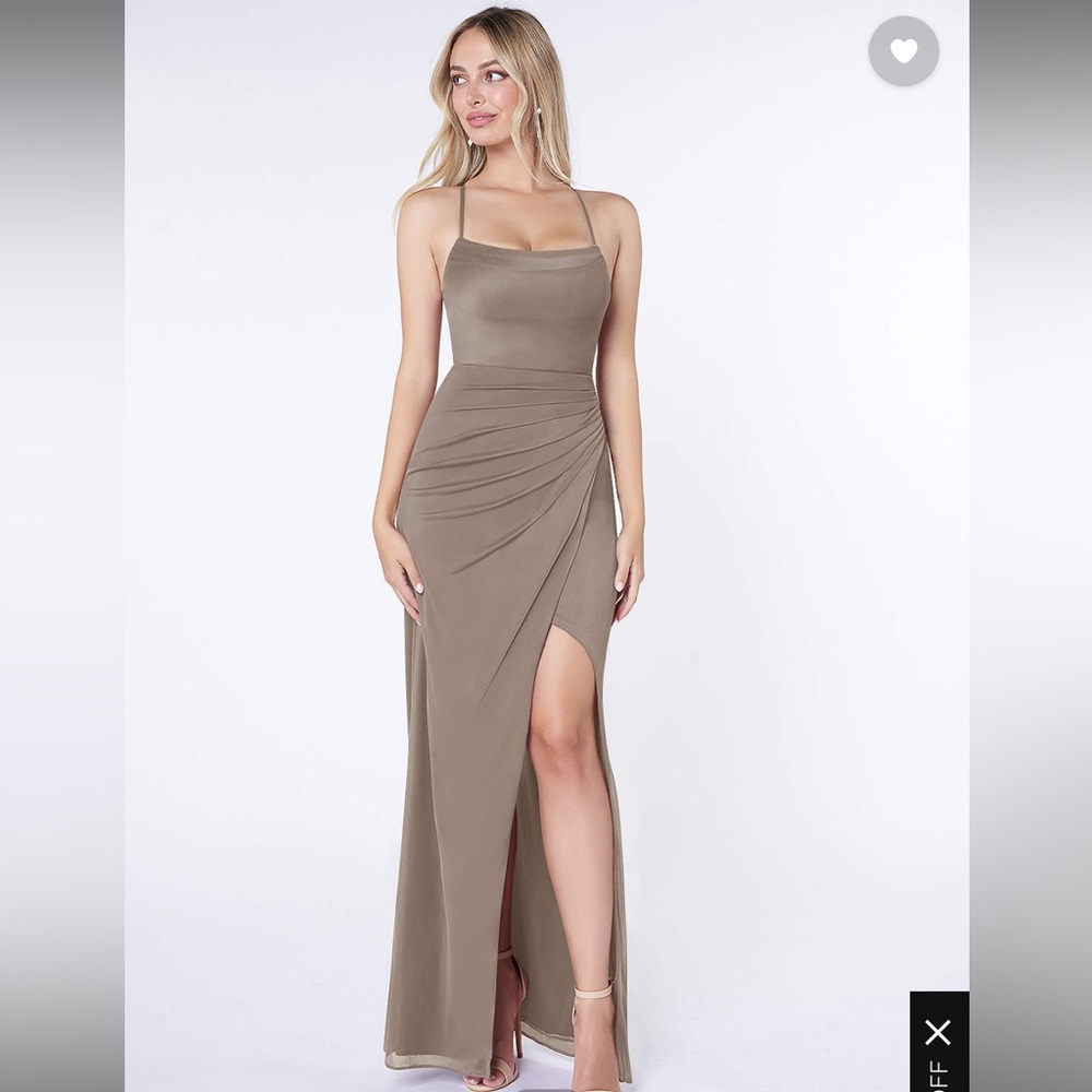 Azazie Kalea Bridesmaid Dress in Taupe